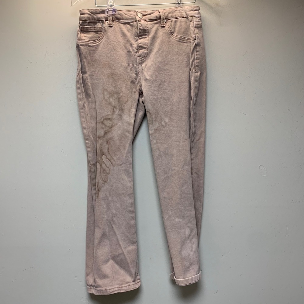 Risen Jeans Straight Leg Jeans Womens 13/31 Pink Fair Stained RDP5648